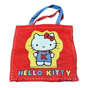Vintage 1976 Sanrio Mini Hello Kitty Cloth Tote Bag Purse Japan Collectible